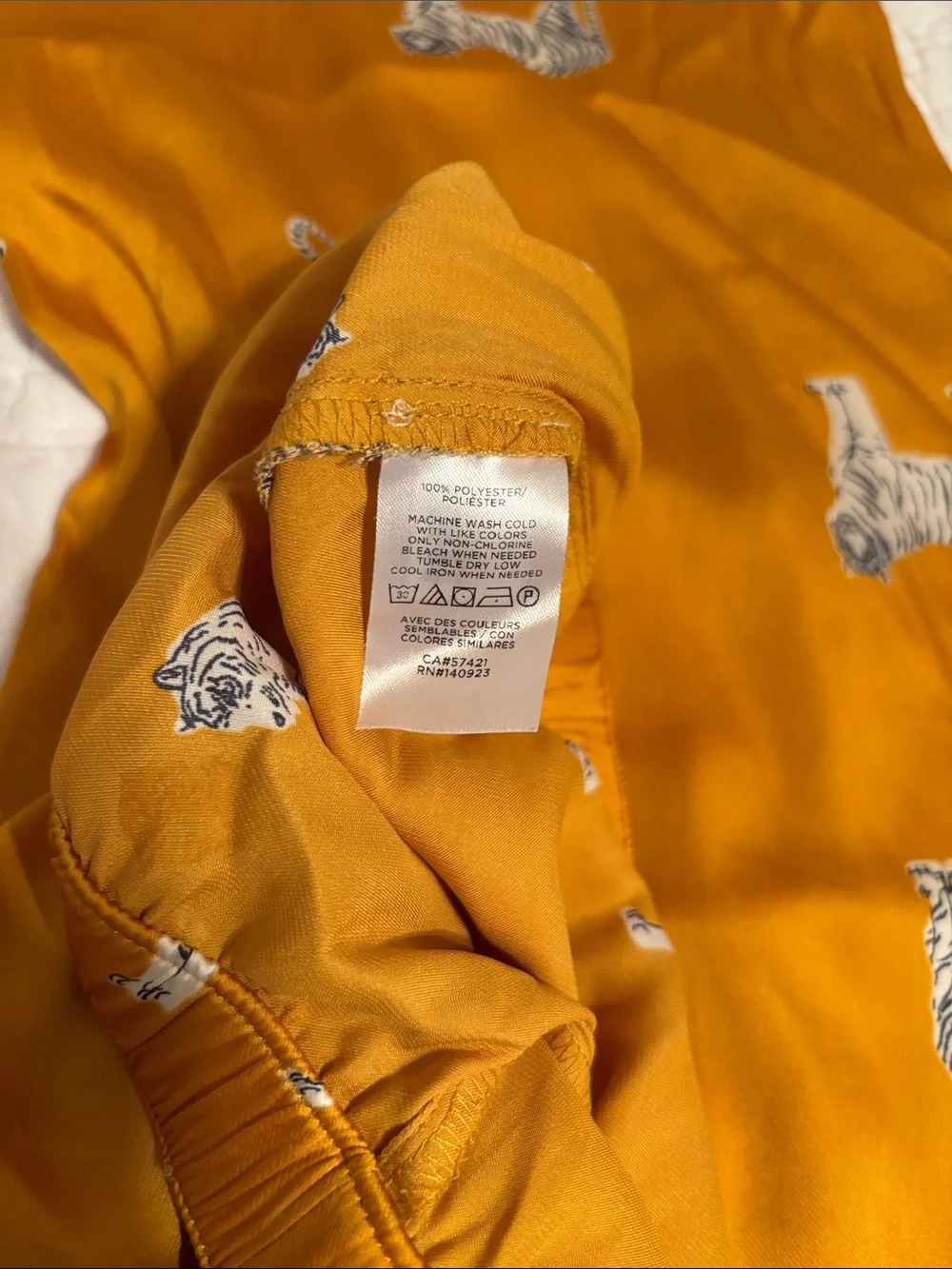 LOFT Mustard Tiger Print Satin Pajama Pants‎